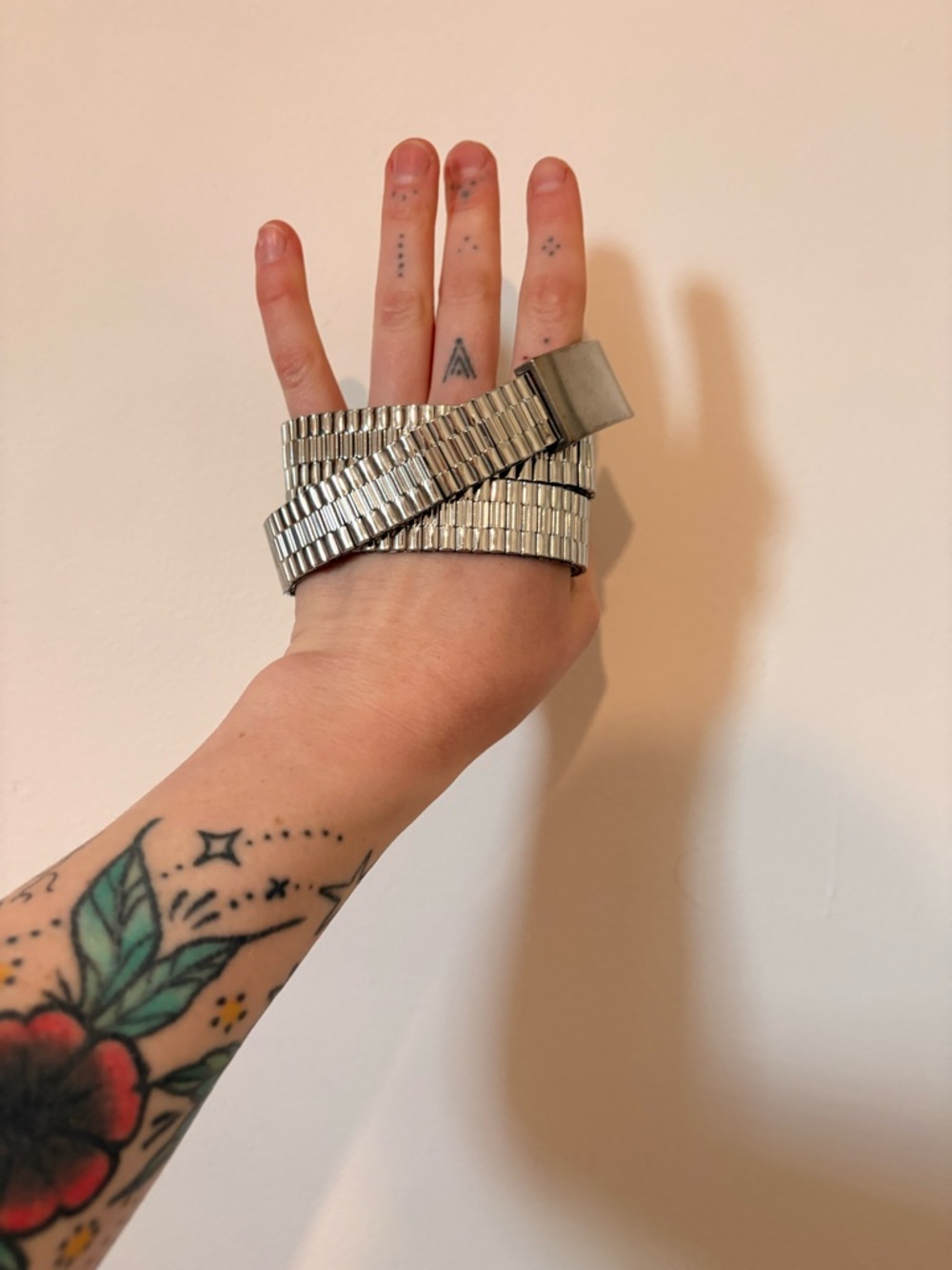 Marc Jacobs Silver Stretch Metal Belt
